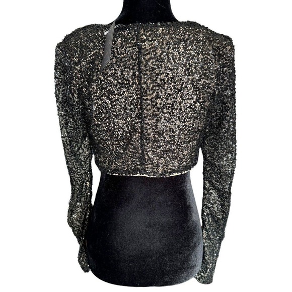 Michael Costello X Revolve Nadiya Top In Black Sequins Party Sexy Sz Small - Picture 6 of 12